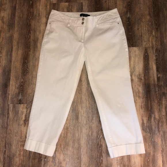 White House Black Market Pants - White House Black Market white slim crop pants 6